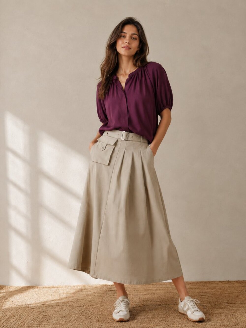 Theory Romantic Elbow Sleeve Silk Blouse Size S